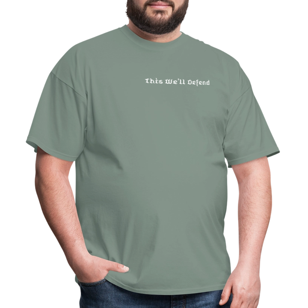 This We'll Defend Army Back Design Unisex Classic T-Shirt - sage