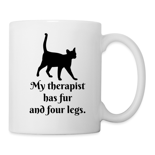 My Therapist Has Fur Cat Coffee/Tea Mug - white