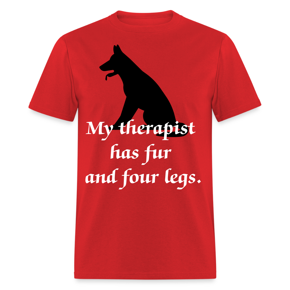 My Therapist Has Fur Dog Unisex Classic T-Shirt - red