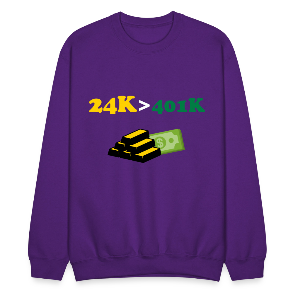 401K is Greater than 401K Crewneck Sweatshirt - purple