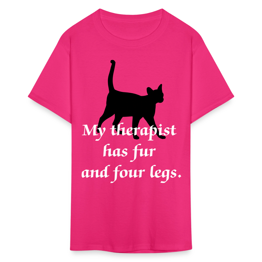 My Therapist Has Four Legs Cat Unisex Classic T-Shirt - fuchsia