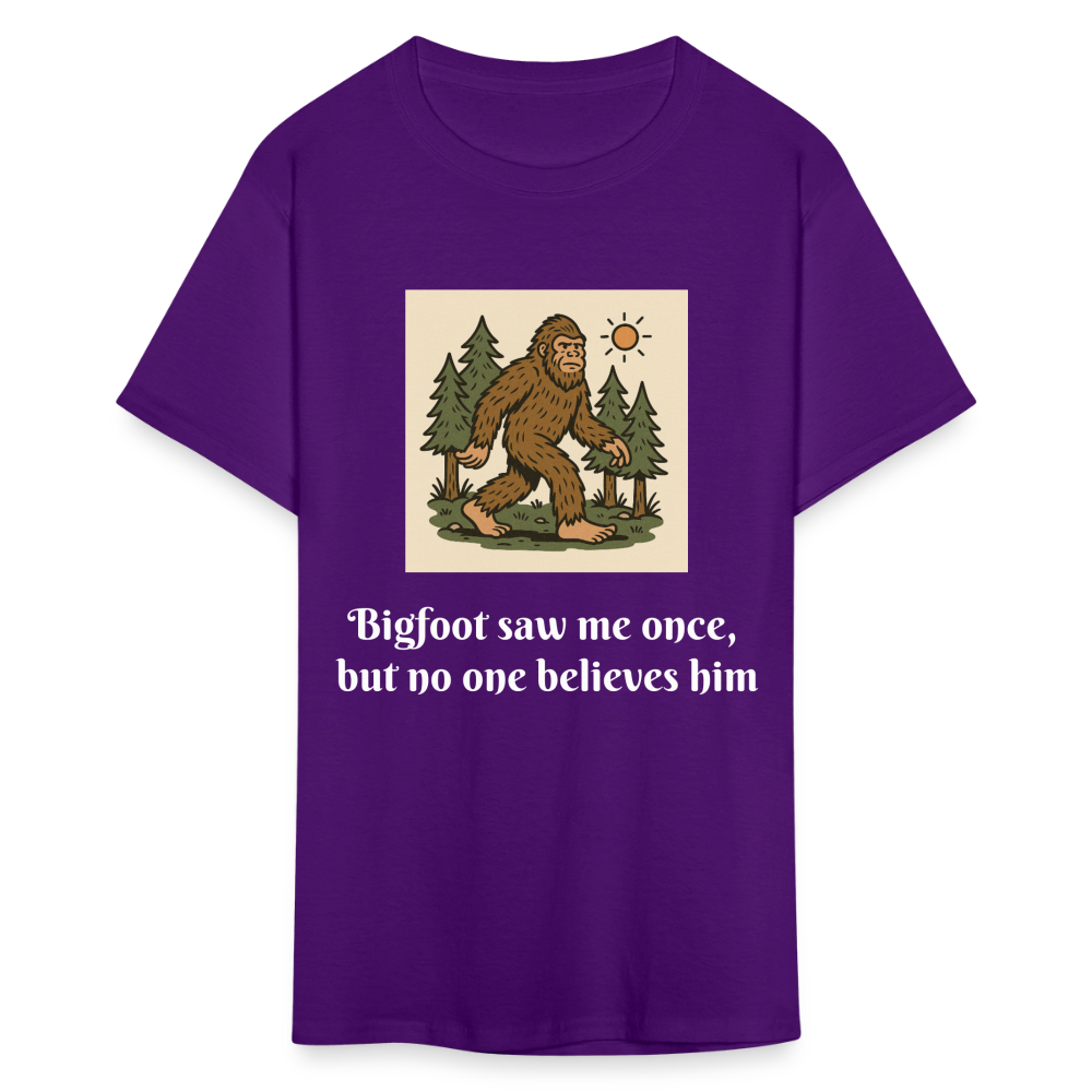 Bigfoot Saw Me Unisex Classic T-Shirt - purple