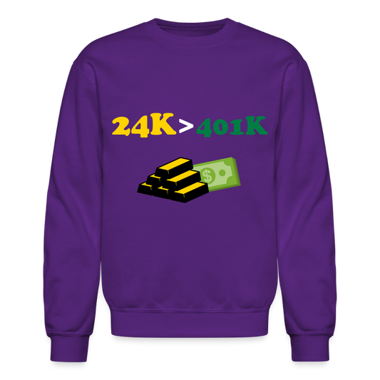 401K is Greater than 401K Crewneck Sweatshirt - purple