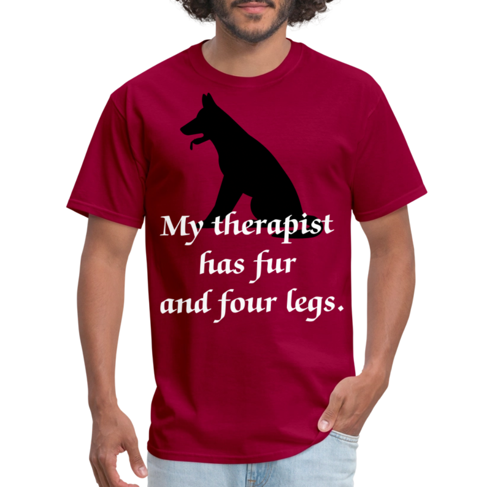 My Therapist Has Fur Dog Unisex Classic T-Shirt - dark red