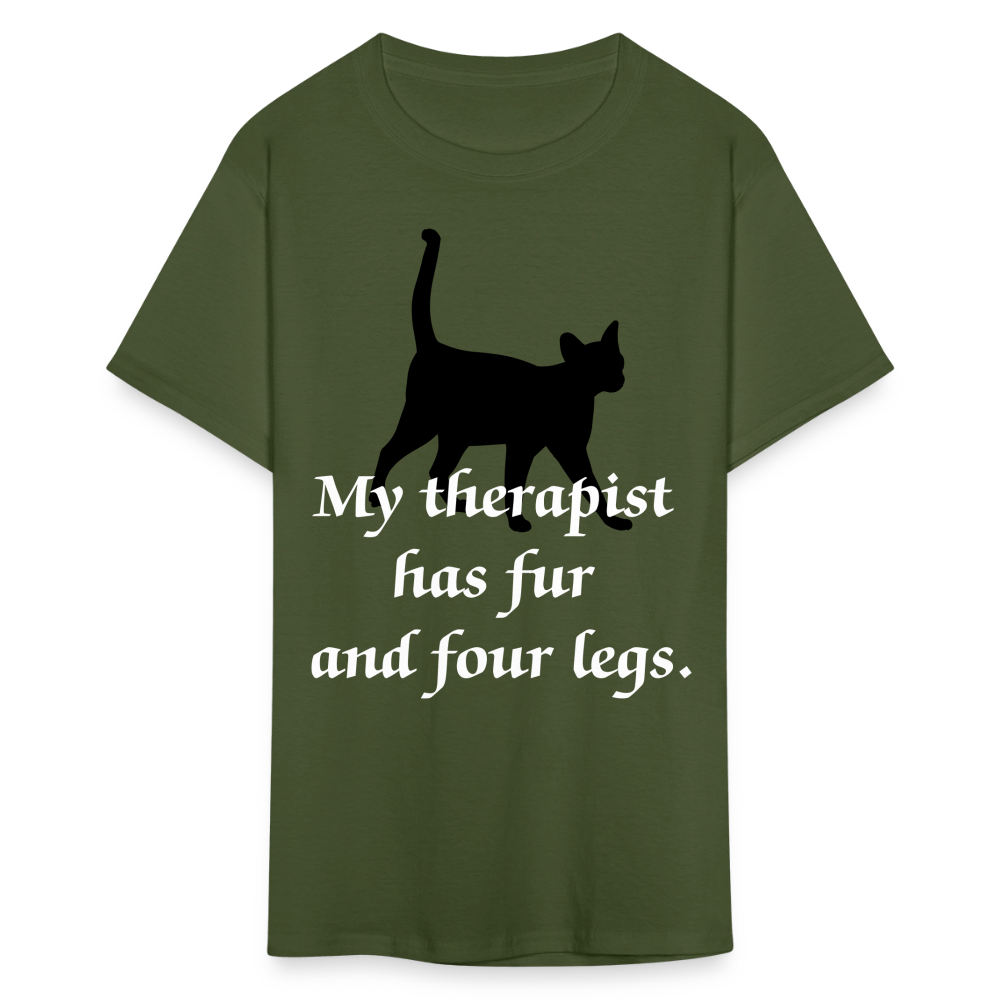 My Therapist Has Four Legs Cat Unisex Classic T-Shirt - military green