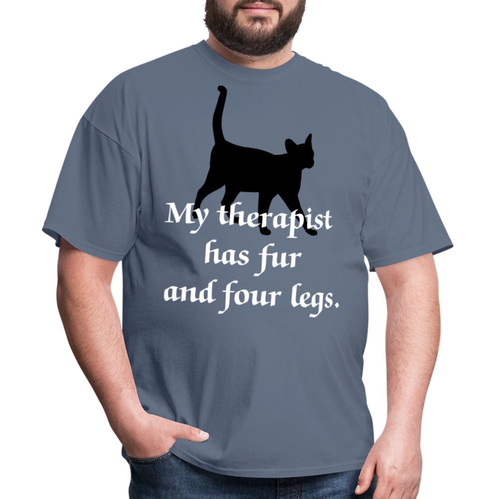 My Therapist Has Four Legs Cat Unisex Classic T-Shirt - denim