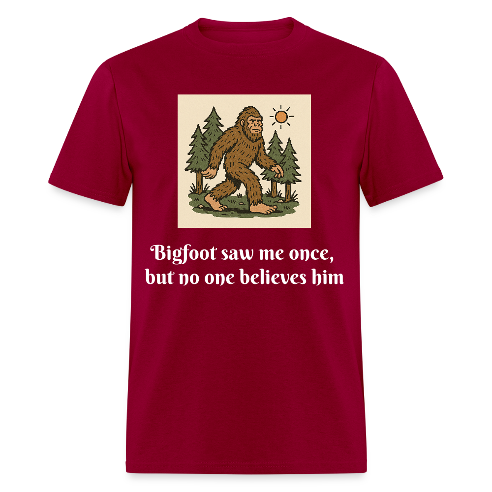 Bigfoot Saw Me Unisex Classic T-Shirt - dark red