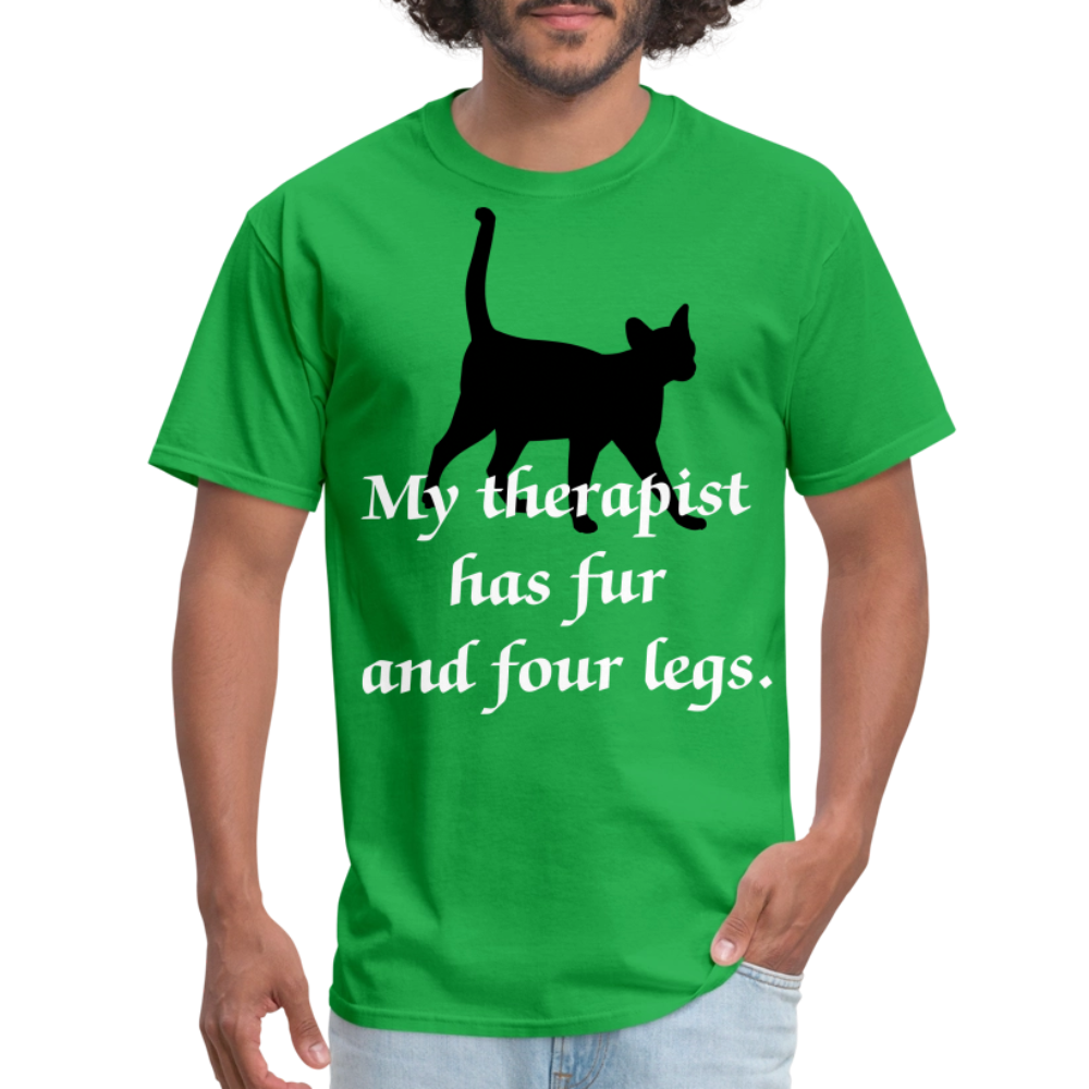 My Therapist Has Four Legs Cat Unisex Classic T-Shirt - bright green