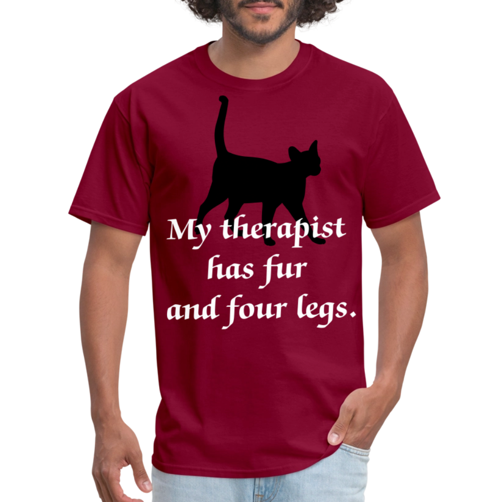 My Therapist Has Four Legs Cat Unisex Classic T-Shirt - burgundy