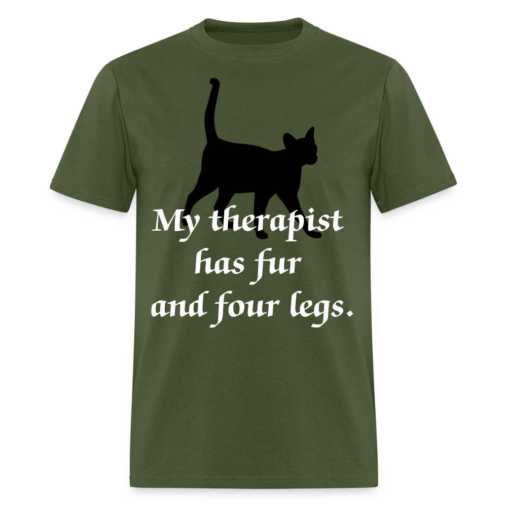 My Therapist Has Four Legs Cat Unisex Classic T-Shirt - military green