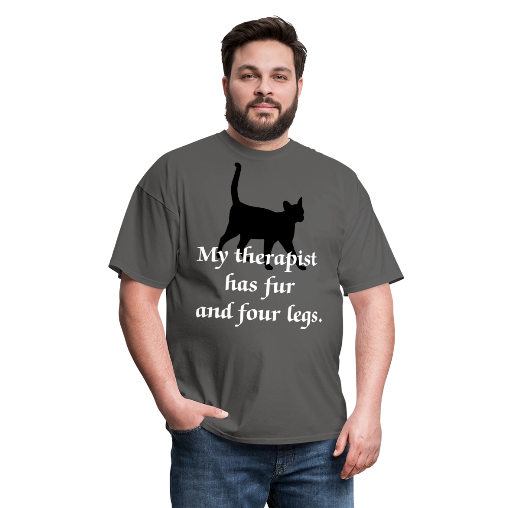 My Therapist Has Four Legs Cat Unisex Classic T-Shirt - charcoal