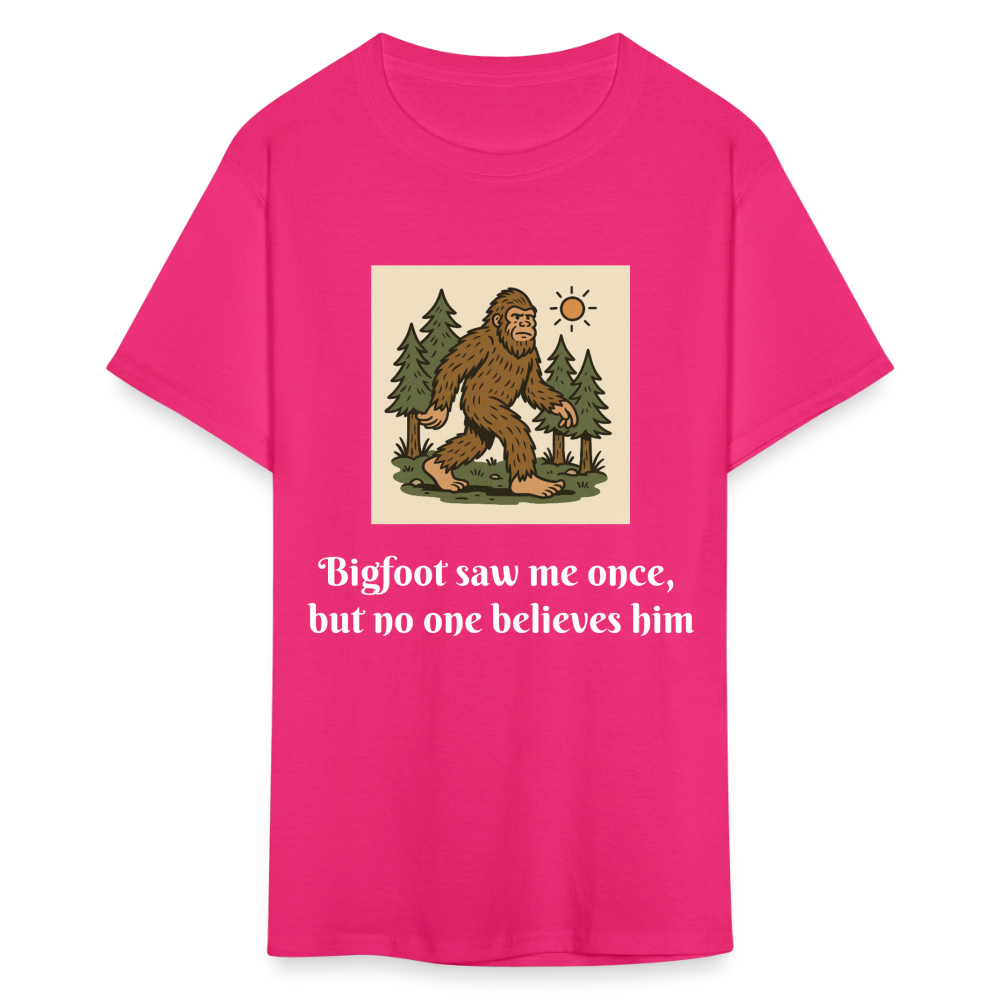 Bigfoot Saw Me Unisex Classic T-Shirt - fuchsia