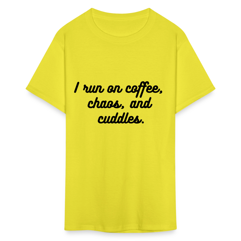I Run On Coffee Unisex Classic T-Shirt - yellow