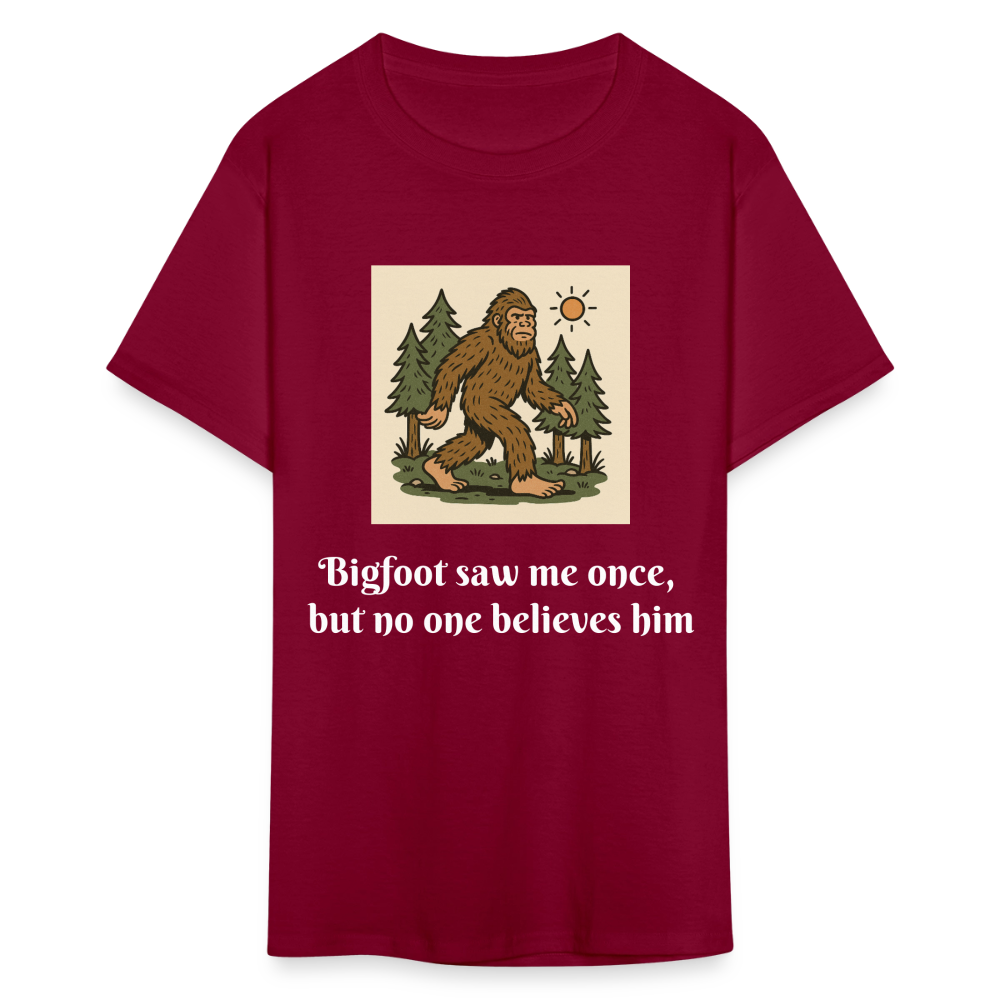 Bigfoot Saw Me Unisex Classic T-Shirt - burgundy