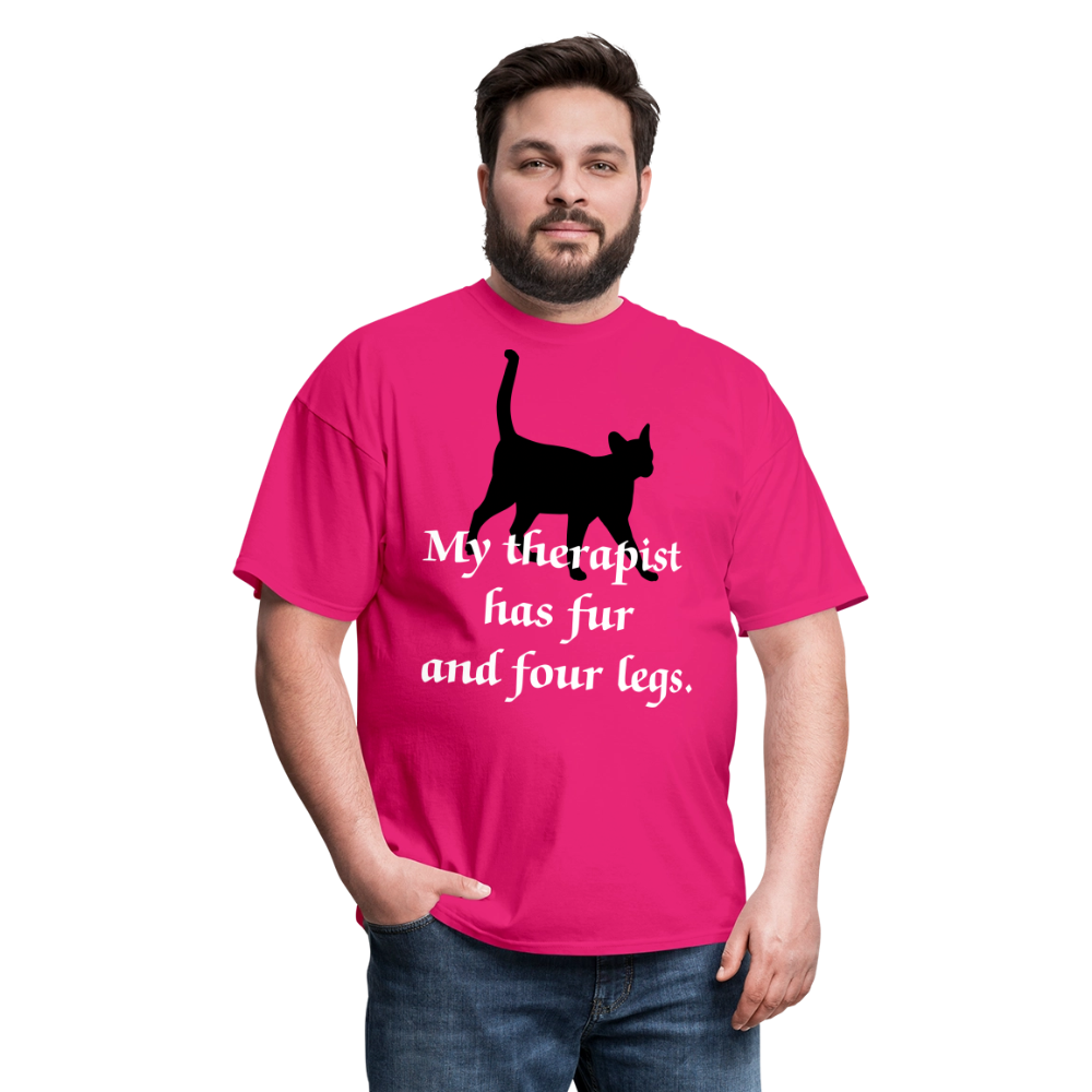 My Therapist Has Four Legs Cat Unisex Classic T-Shirt - fuchsia