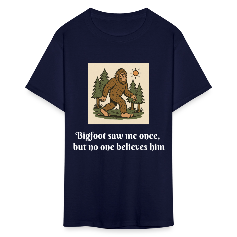 Bigfoot Saw Me Unisex Classic T-Shirt - navy