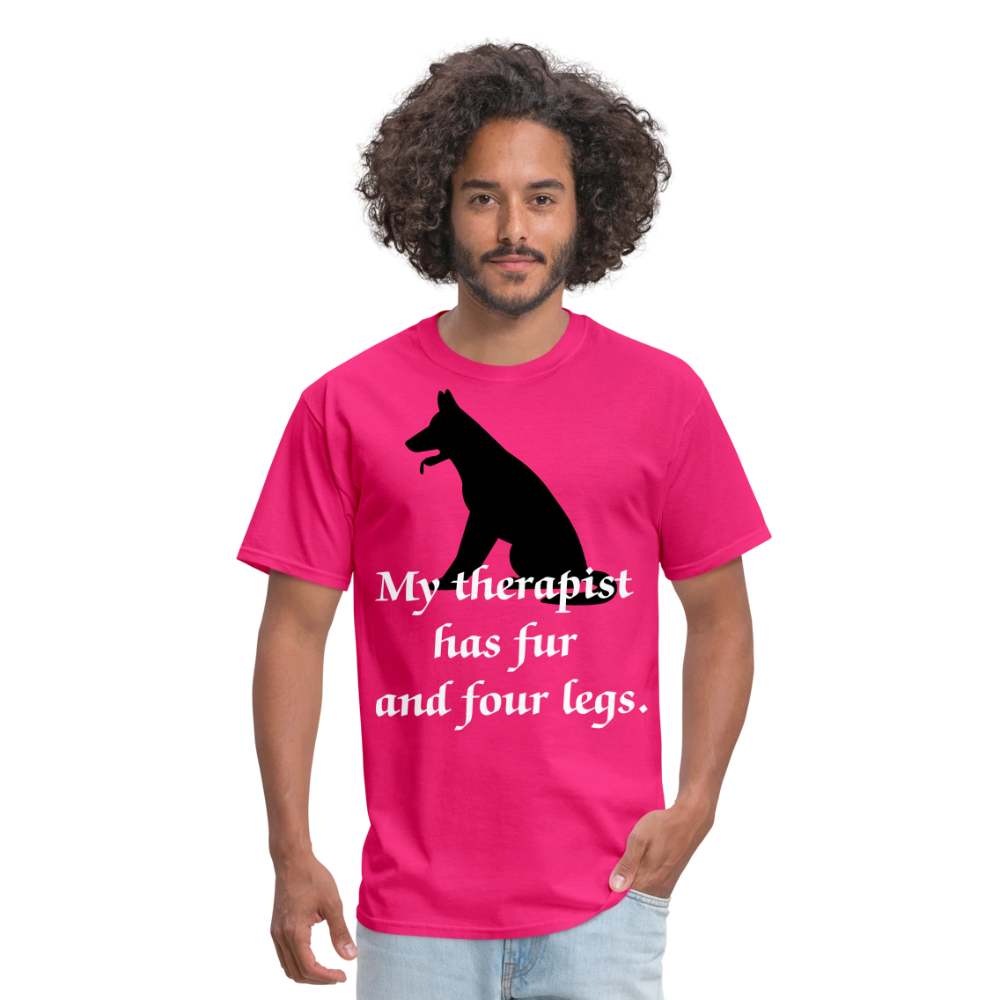 My Therapist Has Fur Dog Unisex Classic T-Shirt - fuchsia