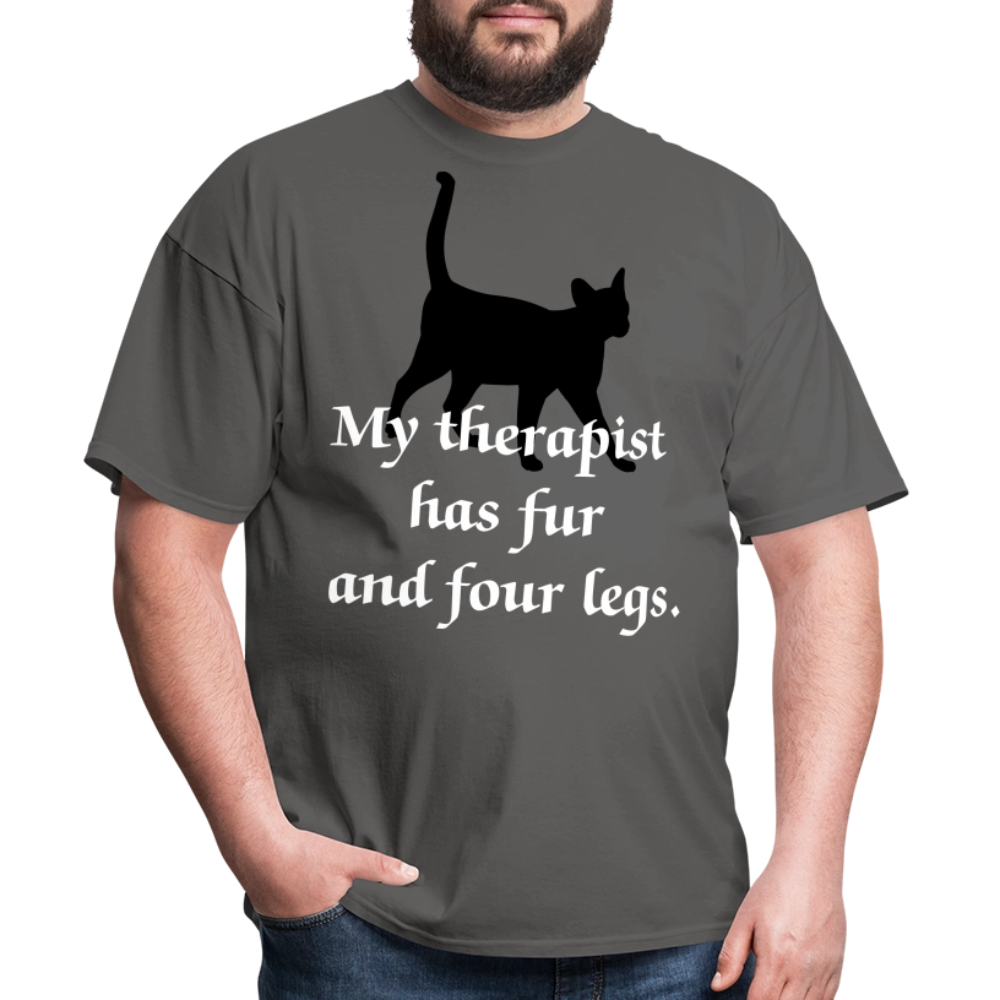 My Therapist Has Four Legs Cat Unisex Classic T-Shirt - charcoal