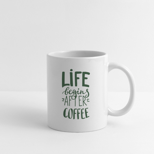 Life Begins After Coffee - Coffee/Tea Mug - white