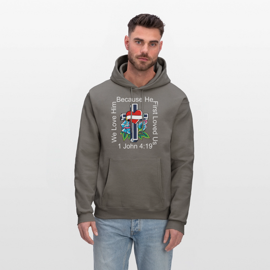 He First Loved Us Men's Hoodie - asphalt gray