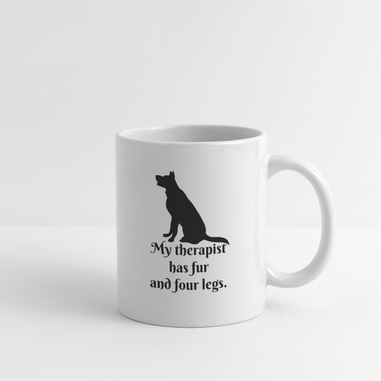 My Therapist Has Fur Dog Coffee/Tea Mug - white