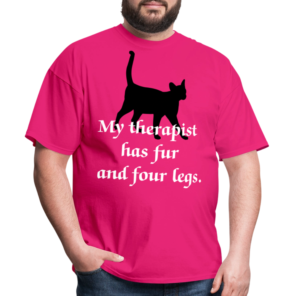 My Therapist Has Four Legs Cat Unisex Classic T-Shirt - fuchsia