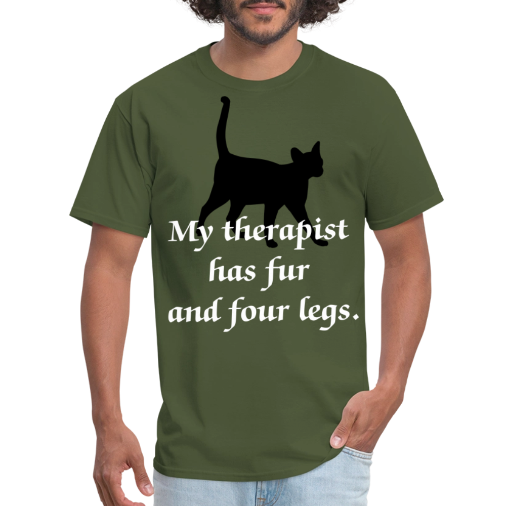My Therapist Has Four Legs Cat Unisex Classic T-Shirt - military green