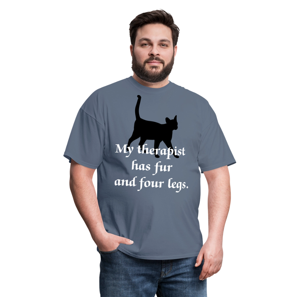 My Therapist Has Four Legs Cat Unisex Classic T-Shirt - denim