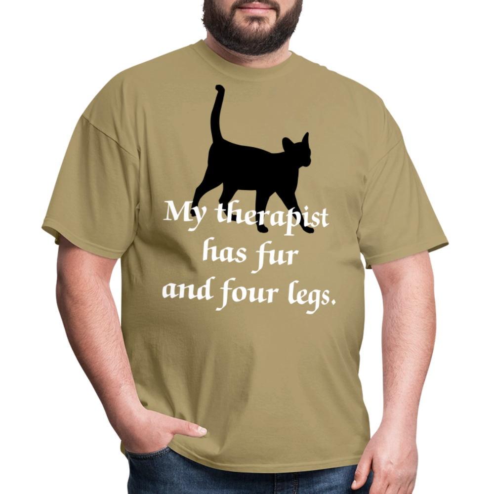 My Therapist Has Four Legs Cat Unisex Classic T-Shirt - khaki