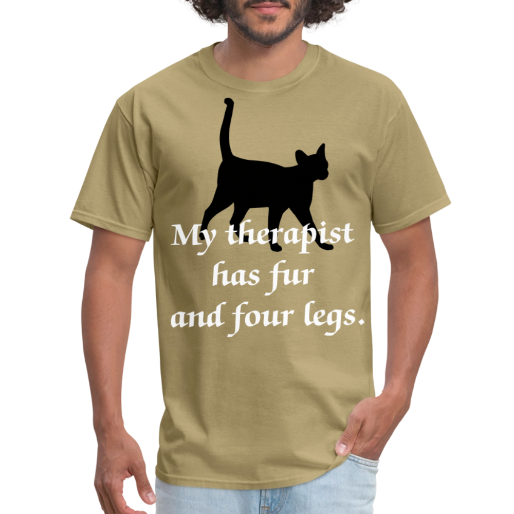 My Therapist Has Four Legs Cat Unisex Classic T-Shirt - khaki