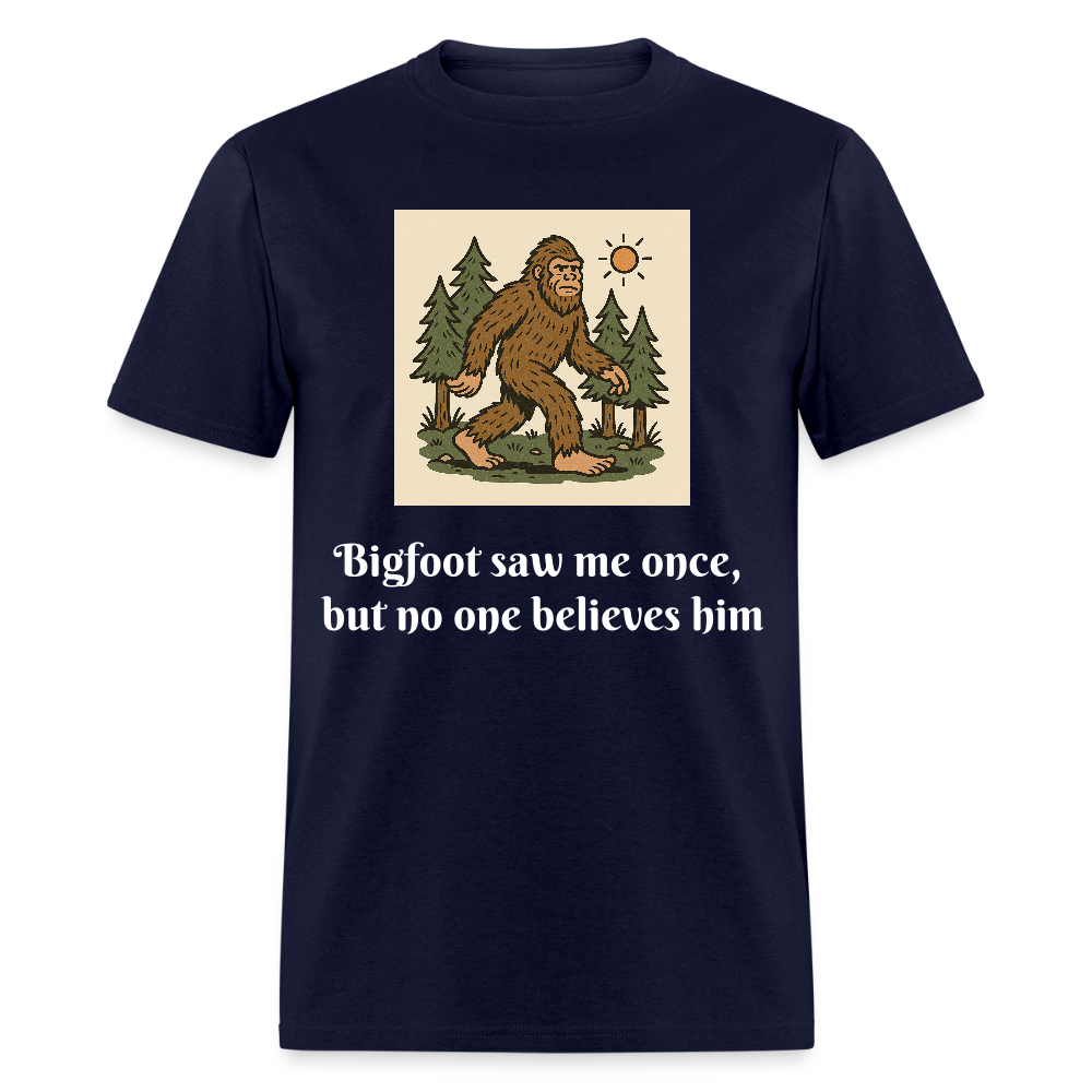 Bigfoot Saw Me Unisex Classic T-Shirt - navy
