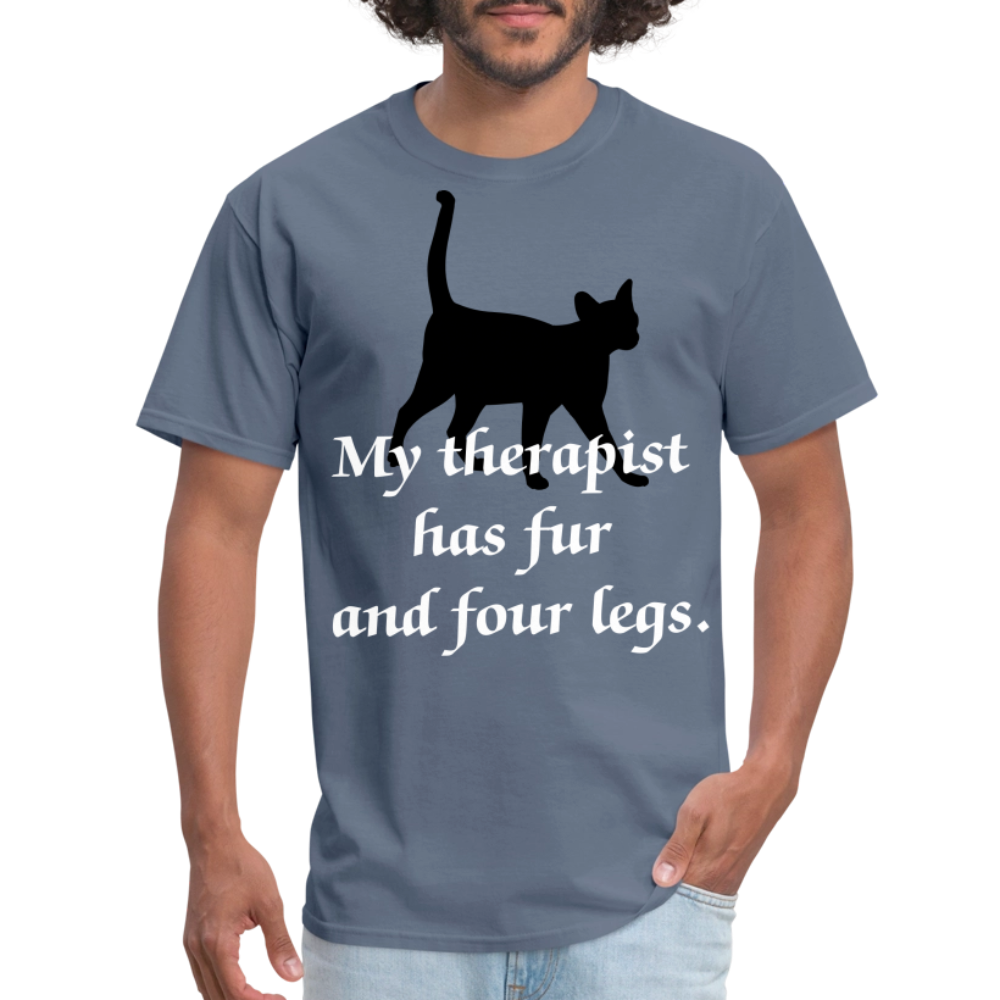 My Therapist Has Four Legs Cat Unisex Classic T-Shirt - denim