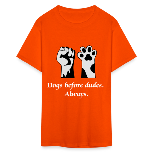Dogs Before Dudes Unisex Classic T-Shirt - orange