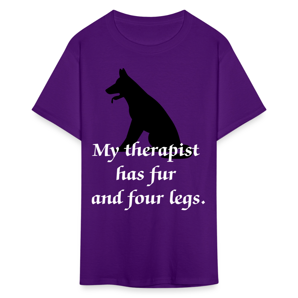 My Therapist Has Fur Dog Unisex Classic T-Shirt - purple