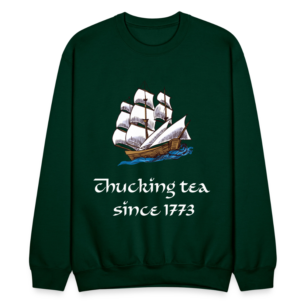 Chucking Tea Crewneck Sweatshirt - forest green