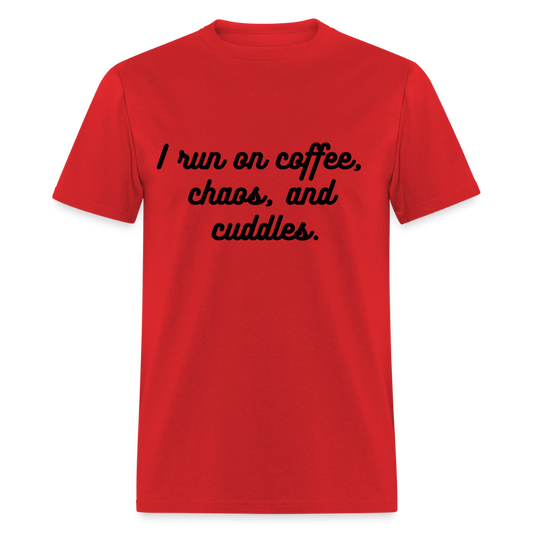 I Run On Coffee Unisex Classic T-Shirt - red