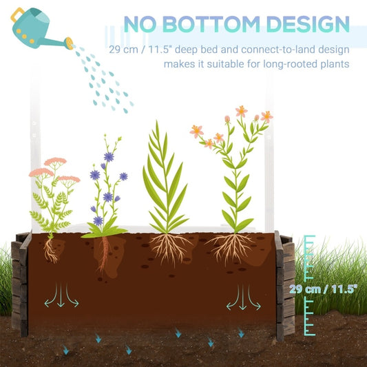 Wishing Well Planter, Wooden Raised Garden Bed, Ornamental Outdoor Flower Planter For Outdoor Garden