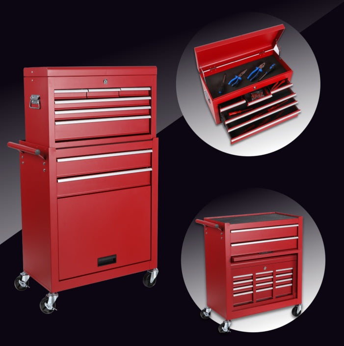 Multi-functional Combination Heavy Tool Cart, 2-in-1 Tool Cart, Auto Repair Tool Cabinet Garage