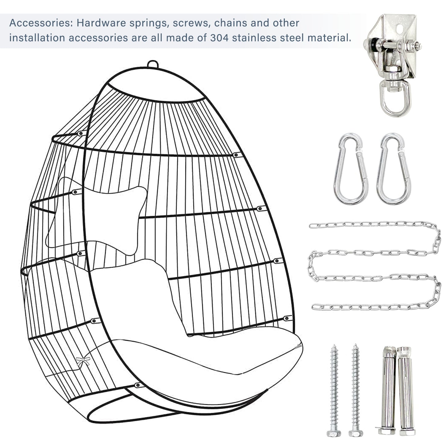 Metal Swing Sling Chair