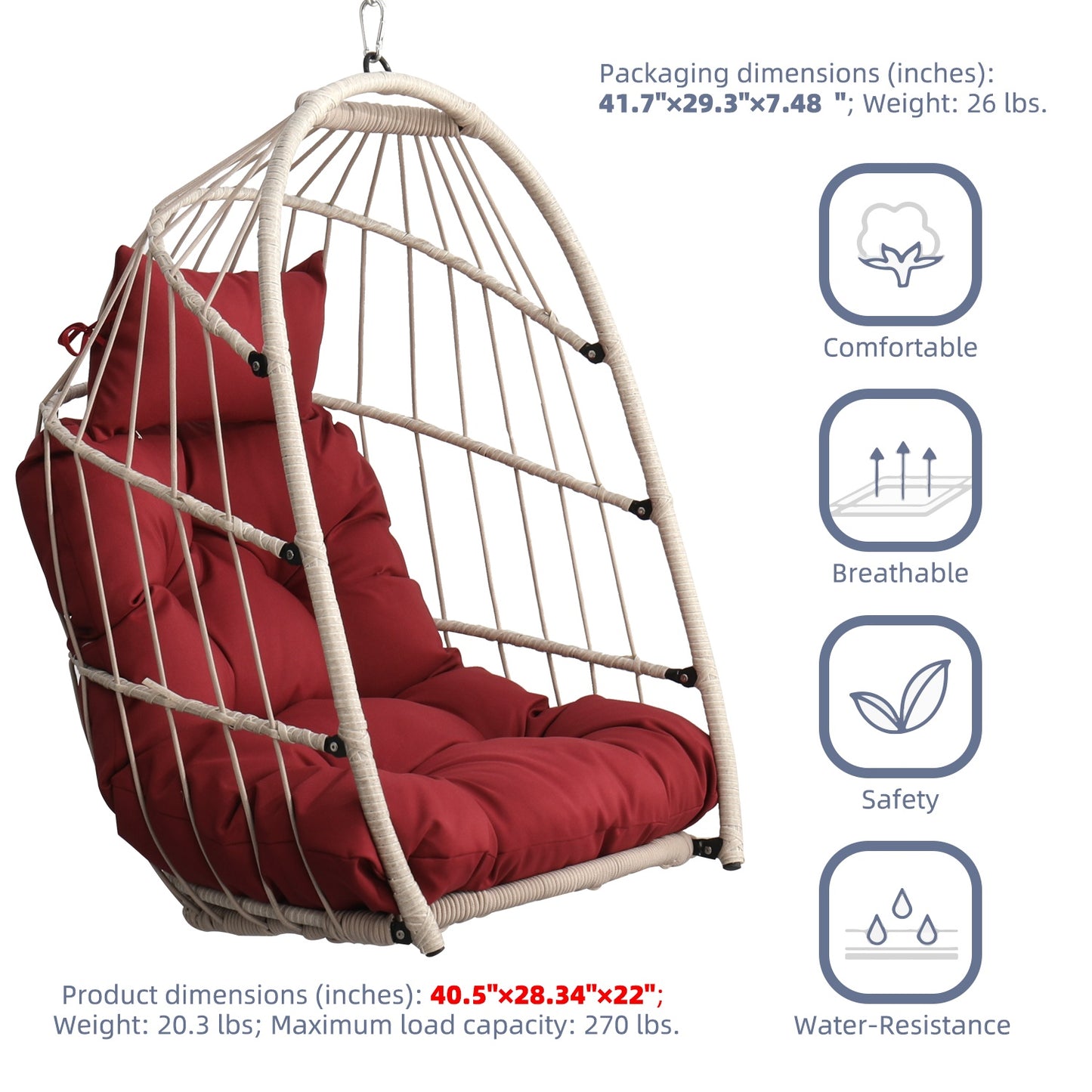Metal Swing Sling Chair