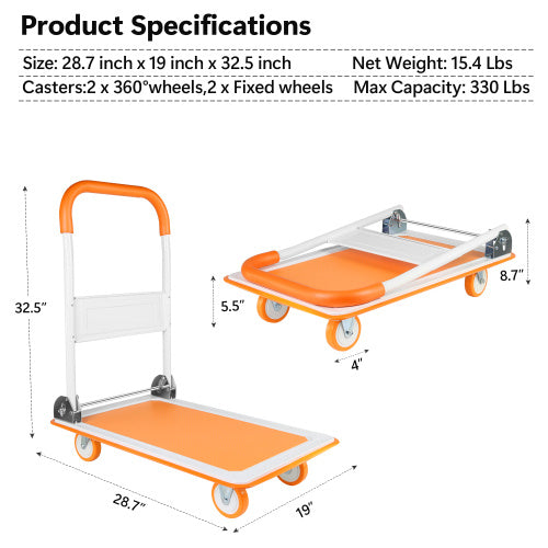 Mobile Platform Trolley, Foldable For Easy Storage, 360-degree Swivel Wheels, 330 Lb Weight Capacity Unavailable Platforms- Welfel , Temu
