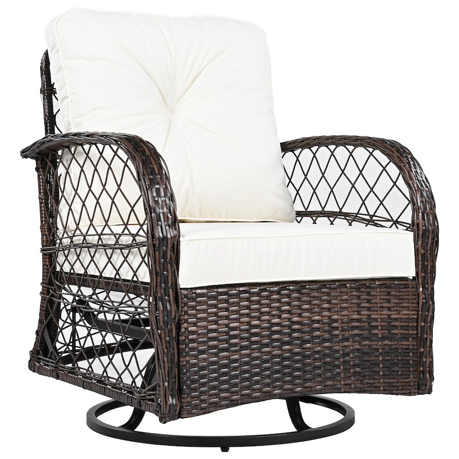 3-piece Outdoor Chair&Table Set Chat Set 2-person Rattan Seating Group