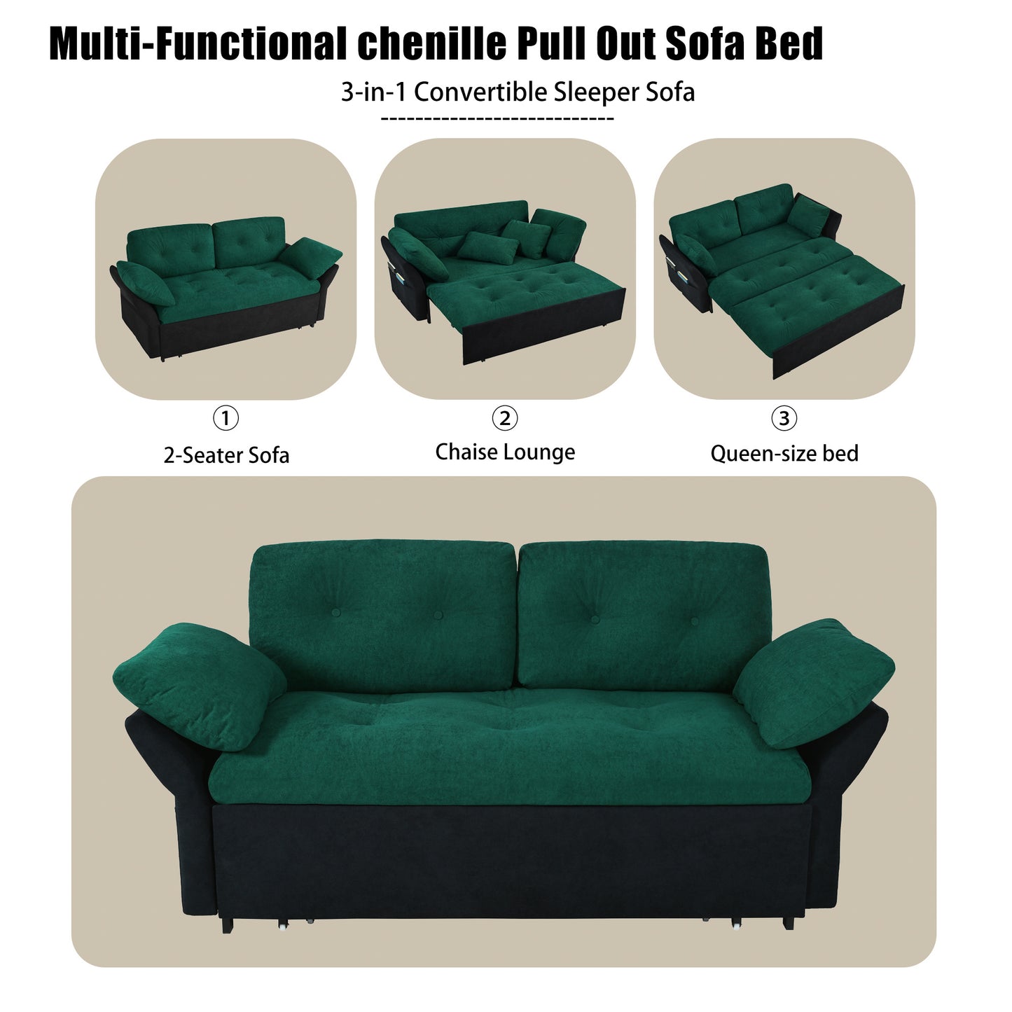 Multifunctional Retractable Living Room Sofa Bed