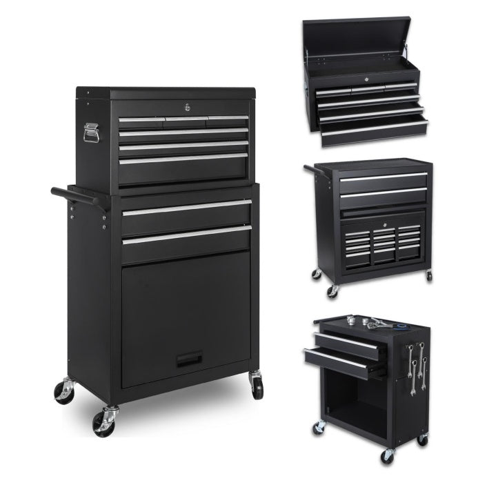 Multi-functional Combination Heavy Tool Cart, 2-in-1 Tool Cart, Auto Repair Tool Cabinet Garage