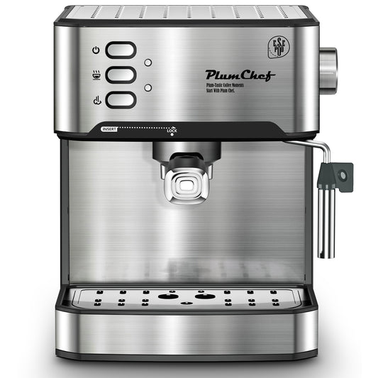 20 Bar Professional Espresso Machine With Milk Frother, Single & Double Shot, ESE Pod Compatible, Visual Display Of Pressure, Removable Water Tank For Cappuccino, Latte, Machiato For Home Barista
