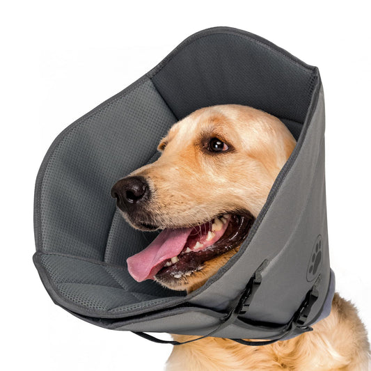 IFurffy Dog Cone For After Surgery,Breathable Soft Dog Cone, Adjustable Drawstring And Buckle Dog Recovery Collar To Stop Licking And Scratching Wound,XL
