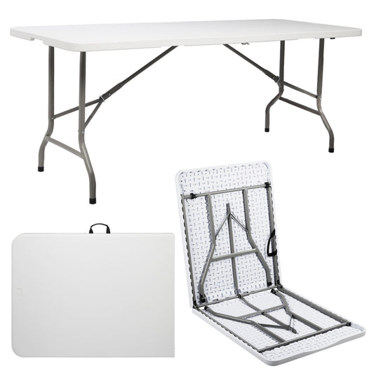 Lightweight Plastic Folding Rectangular Table For Outdoor Lounging