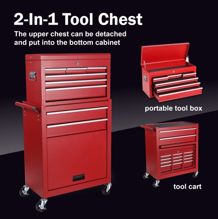 Multi-functional Combination Heavy Tool Cart, 2-in-1 Tool Cart, Auto Repair Tool Cabinet Garage