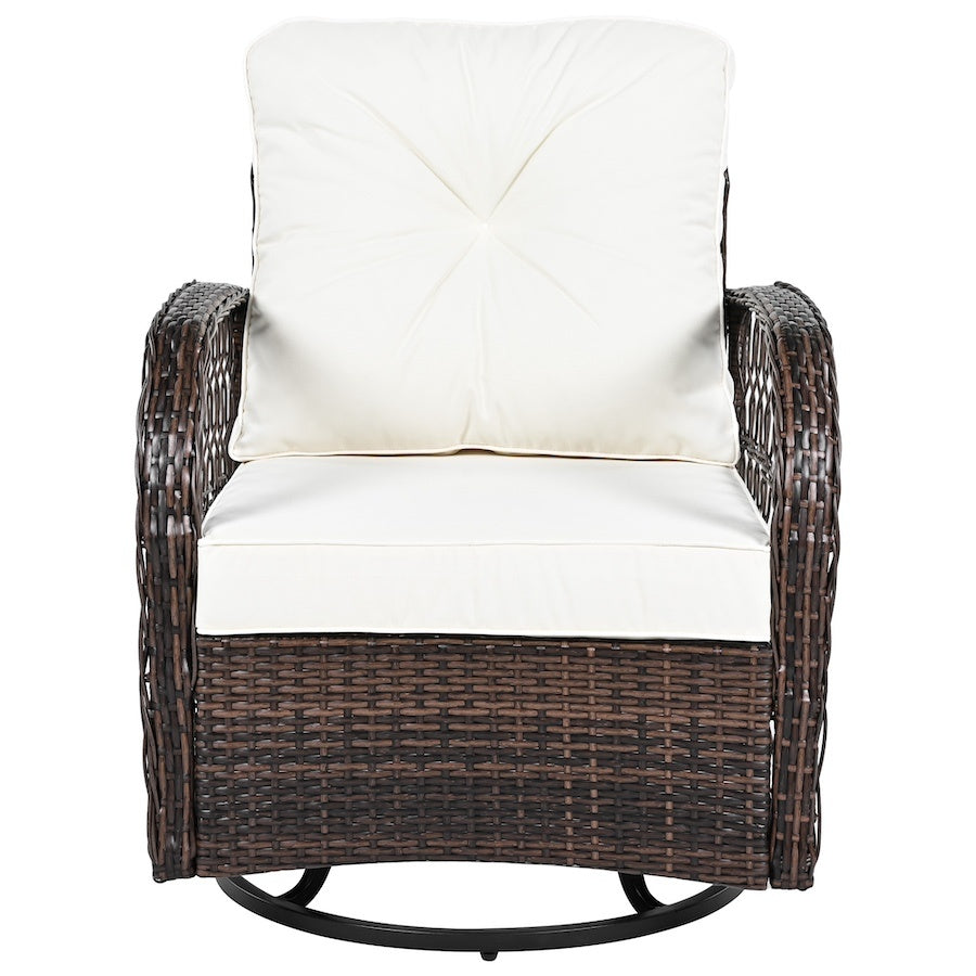3-piece Outdoor Chair&Table Set Chat Set 2-person Rattan Seating Group