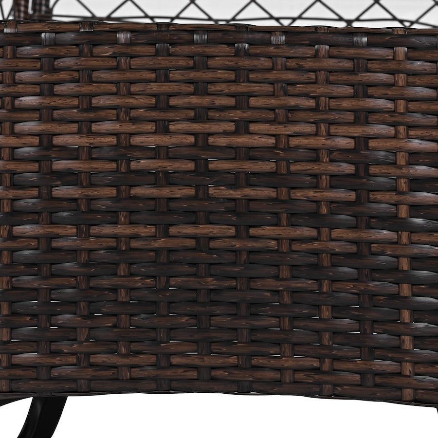 3-piece Outdoor Chair&Table Set Chat Set 2-person Rattan Seating Group